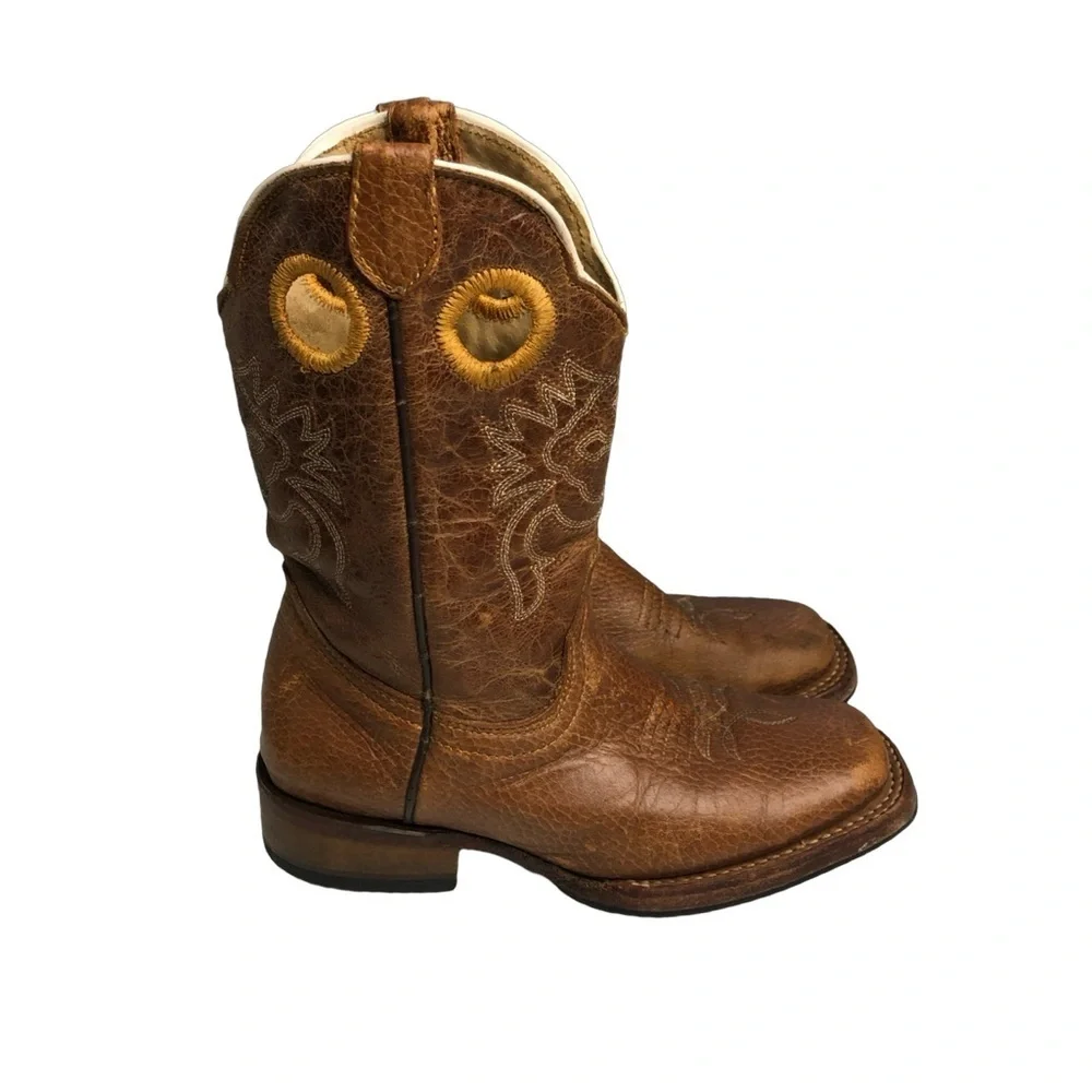 Veronica Palomino Castro kids size 13 western leather boots/035-20 2887/ brown